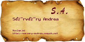 Sárváry Andrea névjegykártya